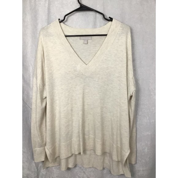 Chelsea 28 Everyday V-Neck Pullover Sweater SZ 1 Oatmeal - Picture 9 of 11